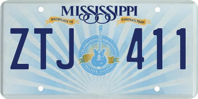MS license plate ZTJ411