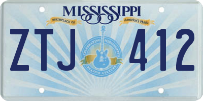 MS license plate ZTJ412