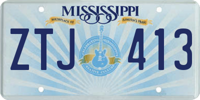 MS license plate ZTJ413