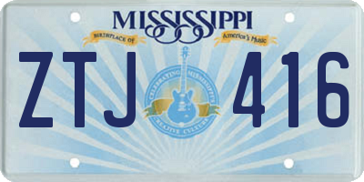 MS license plate ZTJ416