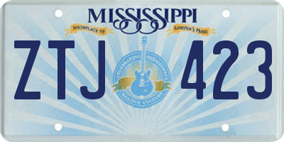 MS license plate ZTJ423