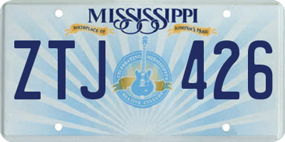MS license plate ZTJ426