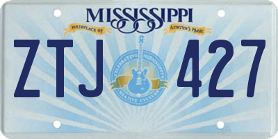 MS license plate ZTJ427
