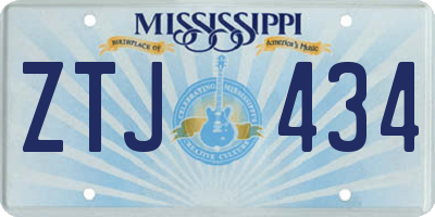 MS license plate ZTJ434