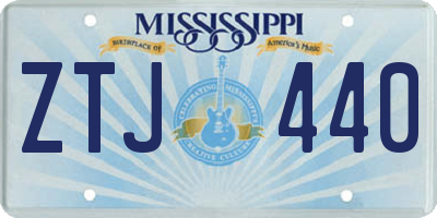 MS license plate ZTJ440