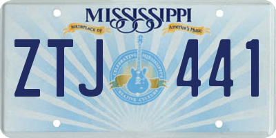 MS license plate ZTJ441
