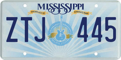 MS license plate ZTJ445