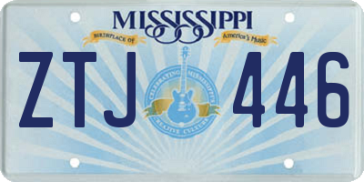 MS license plate ZTJ446