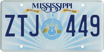 MS license plate ZTJ449