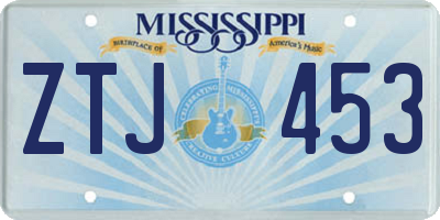 MS license plate ZTJ453