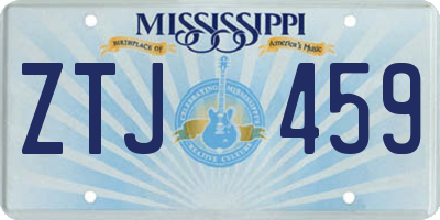 MS license plate ZTJ459