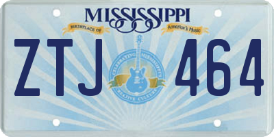 MS license plate ZTJ464