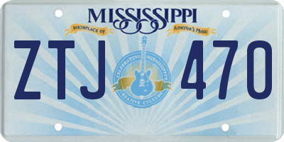 MS license plate ZTJ470