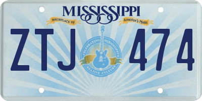 MS license plate ZTJ474
