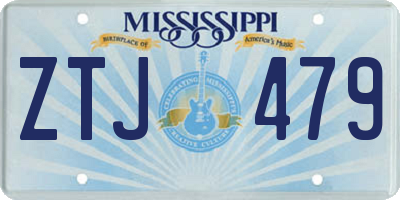 MS license plate ZTJ479