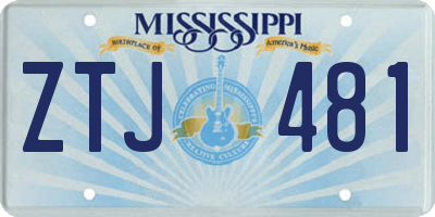 MS license plate ZTJ481