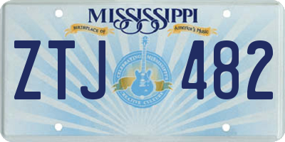 MS license plate ZTJ482
