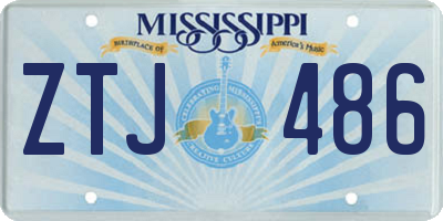 MS license plate ZTJ486