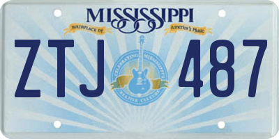 MS license plate ZTJ487