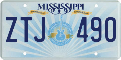 MS license plate ZTJ490