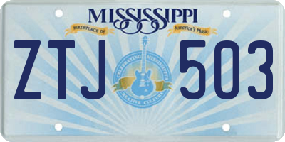 MS license plate ZTJ503