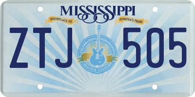 MS license plate ZTJ505