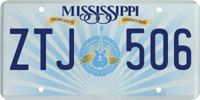 MS license plate ZTJ506