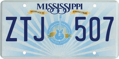 MS license plate ZTJ507