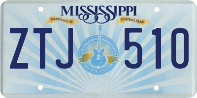 MS license plate ZTJ510
