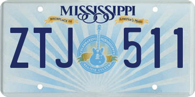 MS license plate ZTJ511