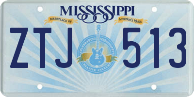 MS license plate ZTJ513
