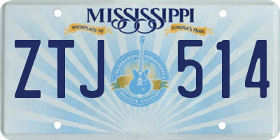 MS license plate ZTJ514