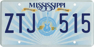 MS license plate ZTJ515