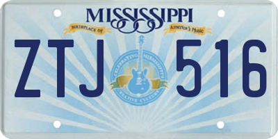 MS license plate ZTJ516