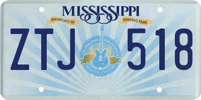 MS license plate ZTJ518