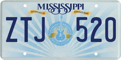 MS license plate ZTJ520