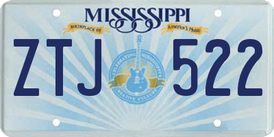 MS license plate ZTJ522