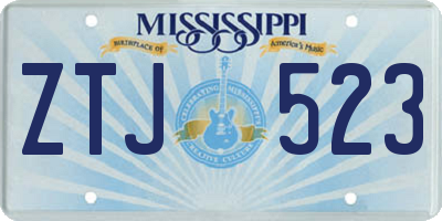 MS license plate ZTJ523