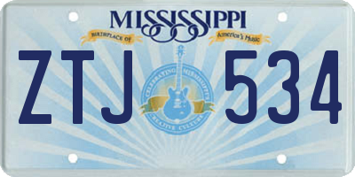 MS license plate ZTJ534