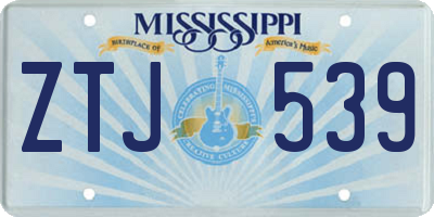 MS license plate ZTJ539