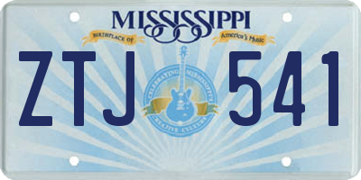 MS license plate ZTJ541