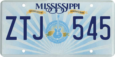 MS license plate ZTJ545