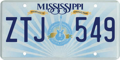 MS license plate ZTJ549