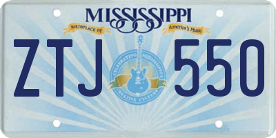 MS license plate ZTJ550