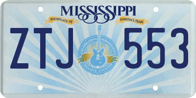 MS license plate ZTJ553