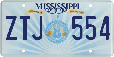 MS license plate ZTJ554