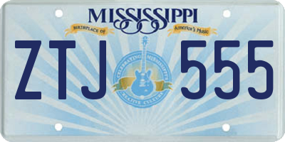 MS license plate ZTJ555