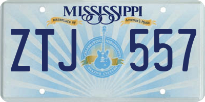 MS license plate ZTJ557