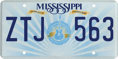 MS license plate ZTJ563