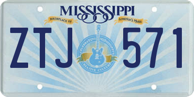 MS license plate ZTJ571